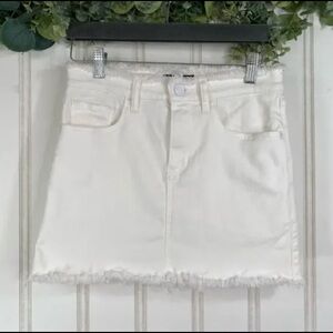 Express White Distressed Denim Mini Skirt - size 0